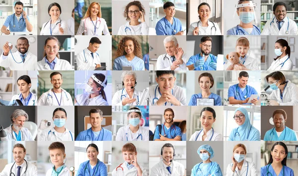 Grupo Médicos Que Trabajan Clínica — Foto de Stock