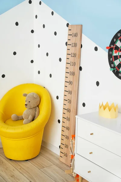 Stylish Interior Modern Children Room Stadiometer — Stock Photo, Image