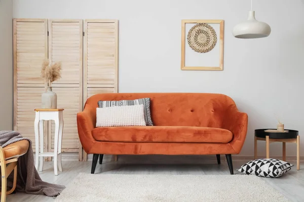Interior Living Room Stylish Sofa — 图库照片