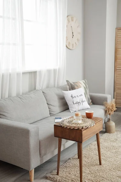 Interior Modern Living Room Cozy Sofa — Stock Photo, Image