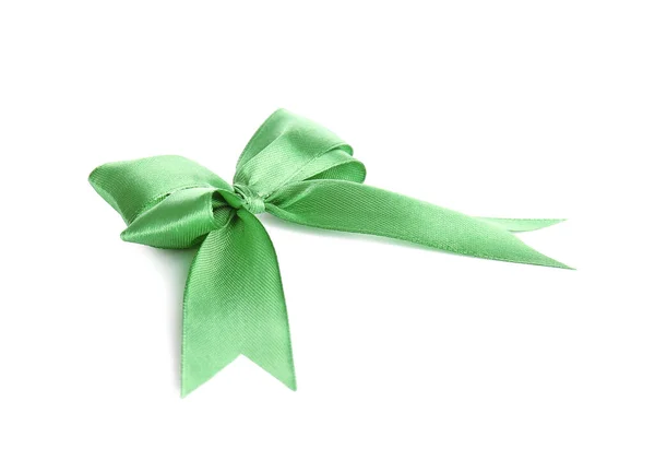 Beautiful Green Bow White Background — Stock Photo, Image