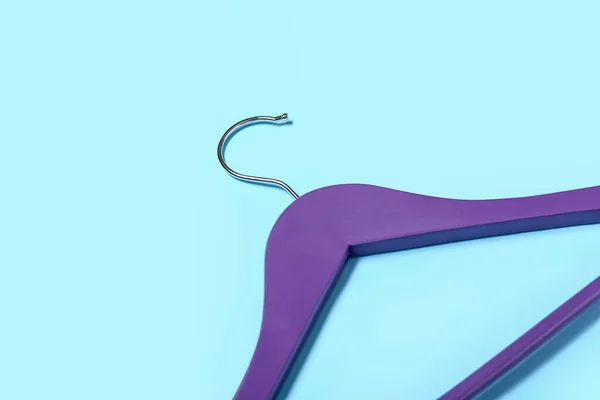 Stylish Clothes Hanger Color Background Closeup — Stock Photo, Image