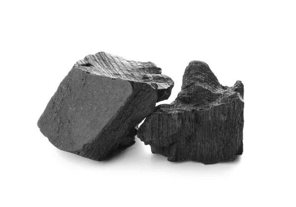Вугілля Білому Тлі — стокове фото