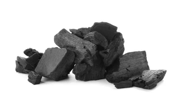 Char Coal White Background — Stock Photo, Image