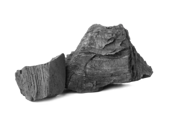 Вугілля Білому Тлі — стокове фото
