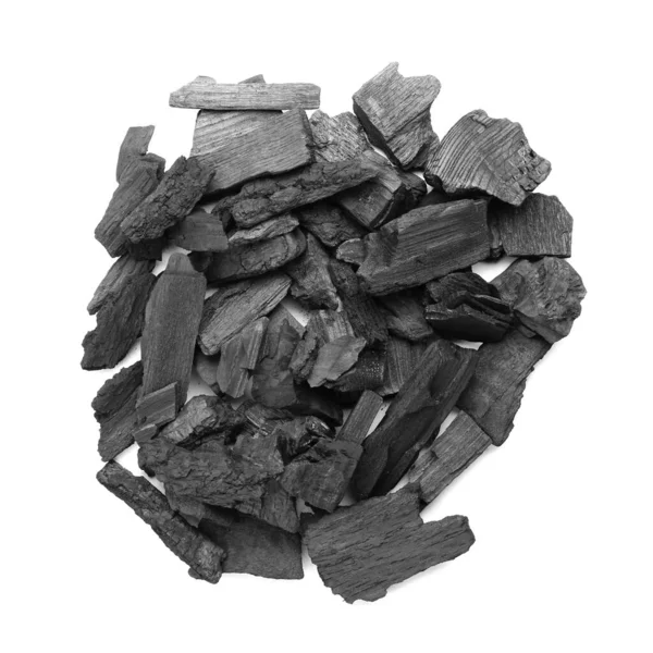 Char Coal White Background — Stock Photo, Image