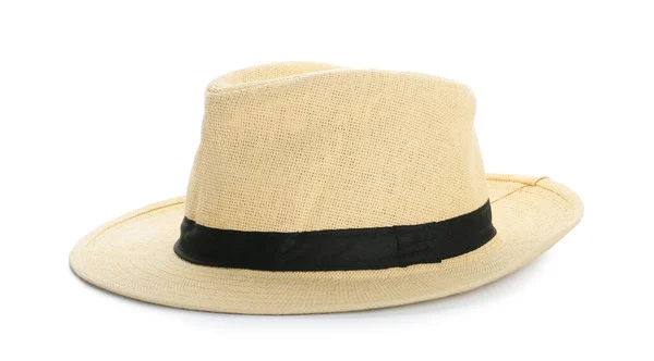 Elegante Sombrero Verano Sobre Fondo Blanco —  Fotos de Stock