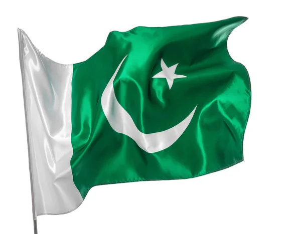 Pakistan Flagga Vit Bakgrund — Stockfoto