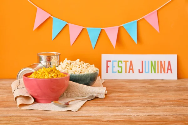 Εορταστική Σύνθεση Για Festa Junina Φεστιβάλ Ιουνίου Στο Τραπέζι — Φωτογραφία Αρχείου