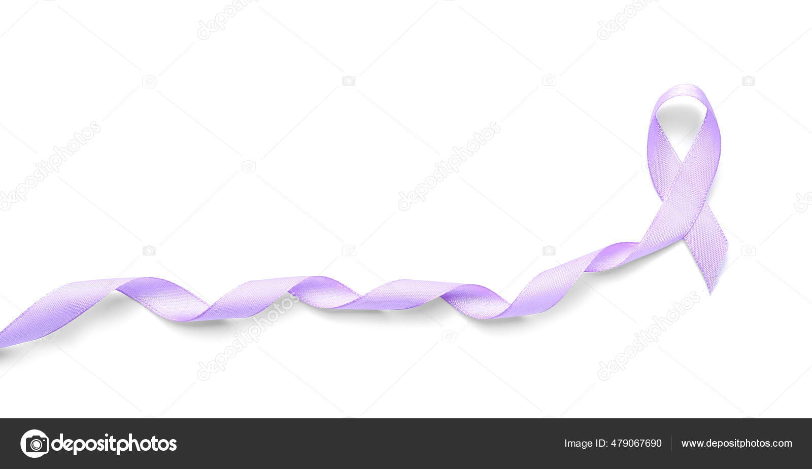 Lilac Ribbon White Background Cancer Awareness Concept Stock Photo by  ©serezniy 479067690