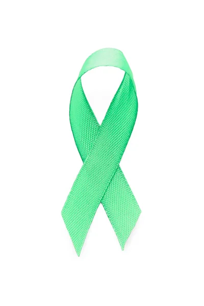 Ruban Vert Sur Fond Blanc Maladies Mitochondriales Cancer Rein Concept — Photo