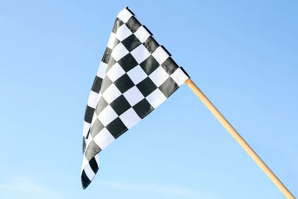 Racing Flag Blue Sky — Stock Photo, Image
