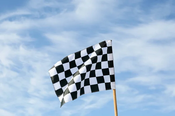 Racing Flag Blue Sky — Stock Photo, Image