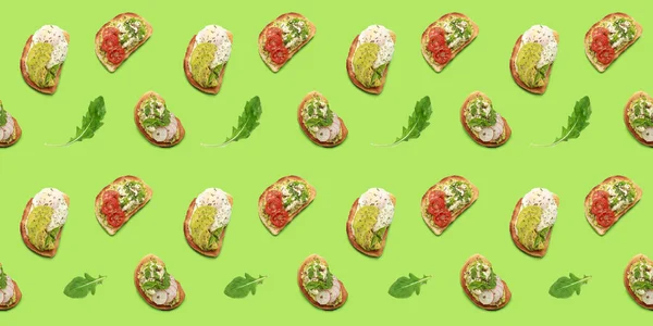 Tasty Sandwiches Color Background — Stock Photo, Image