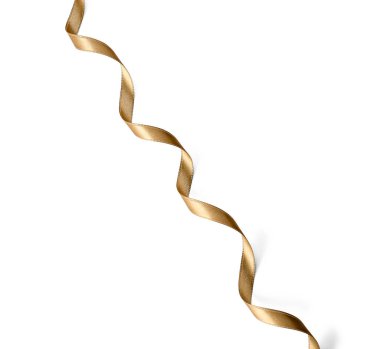 Beyaz arkaplanda güzel altın kurdele