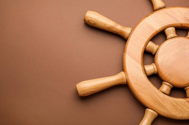 Gemi dümeni renk arkaplanında