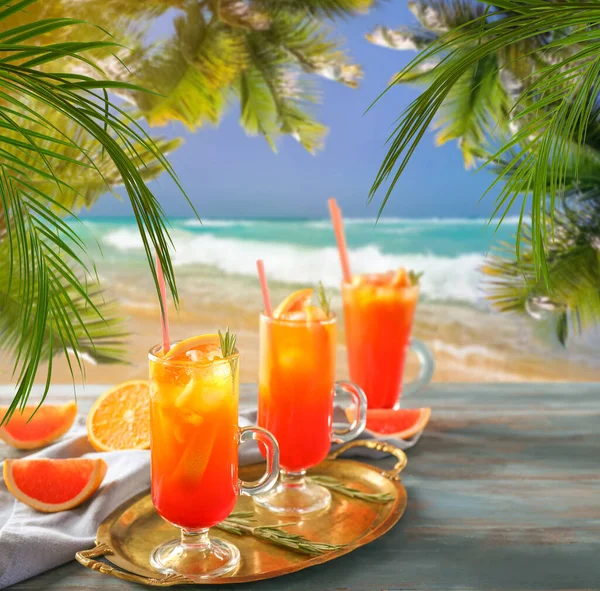 Sabroso Cóctel Salida Del Sol Tequila Mesa Resort Tropical — Foto de Stock