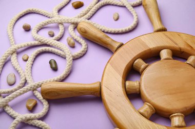 Dümen ve halat renk arkaplanında