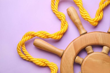 Dümen ve halat renk arkaplanında