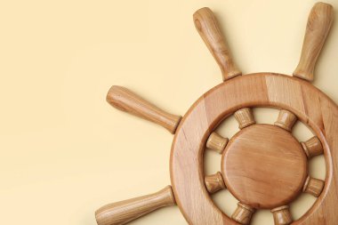 Gemi dümeni renk arkaplanında