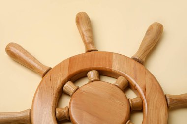 Gemi dümeni renk arkaplanında