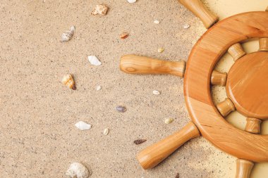 Dümen, kum ve deniz kabukları renk arkaplanında