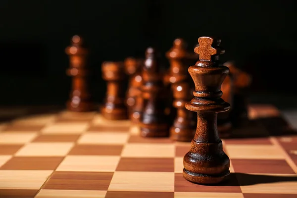 Chess Board Pieces Dark Background — Stock Photo, Image