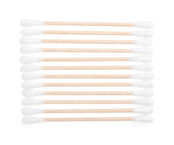 Cotton Swabs White Background — Stock Photo, Image