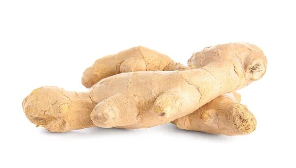 Fresh Ginger White Background — Stock Photo, Image