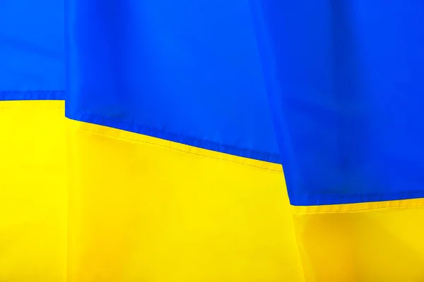 Flaga Narodowa Ukrainy Zbliżenie — Zdjęcie stockowe