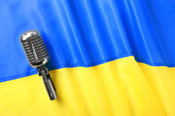 Microphone Flag Ukraine — Stock Photo, Image