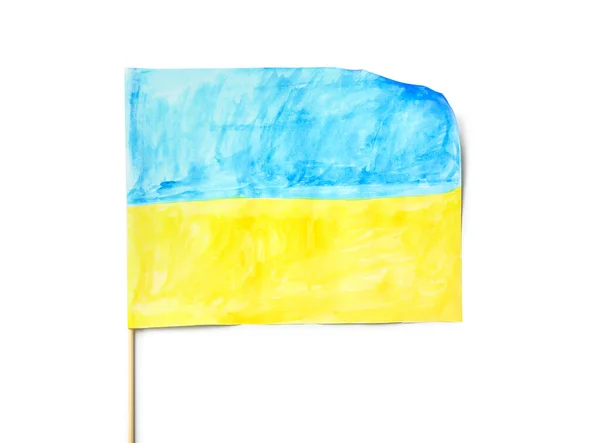 Drawing Ukrainian Flag White Background — Stock Photo, Image