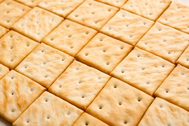 Arkaplan olarak lezzetli krakerler, yakın plan