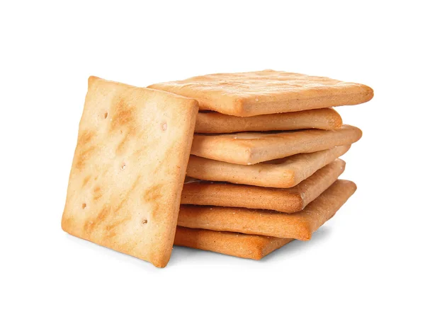 Lekkere Crackers Witte Achtergrond — Stockfoto
