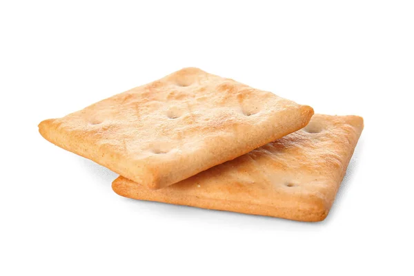 Tasty Crackers White Background — Stock Photo, Image