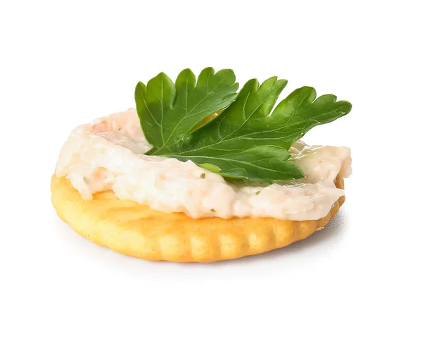 Tasty Cracker White Background — Stock Photo, Image