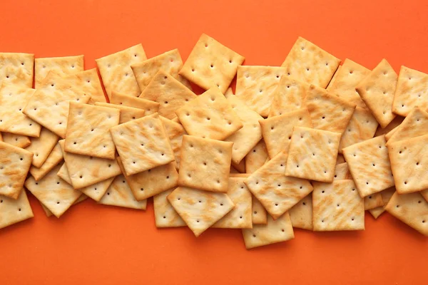 Tasty Crackers Color Background — Stock Photo, Image