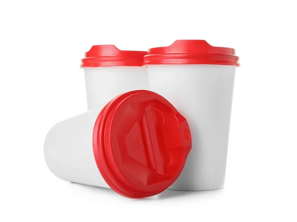 Takeaway Cup Coffee White Background — Stock Photo, Image