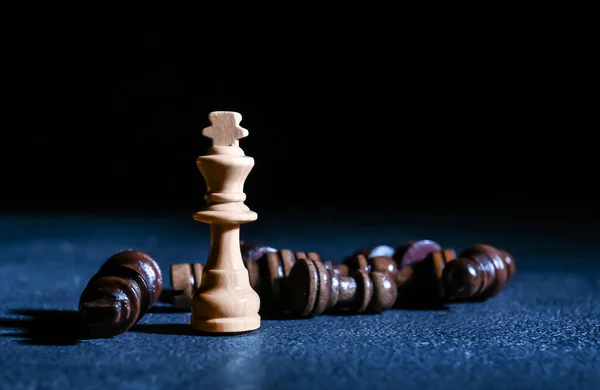 Chess Pieces Dark Background — Stock Photo, Image