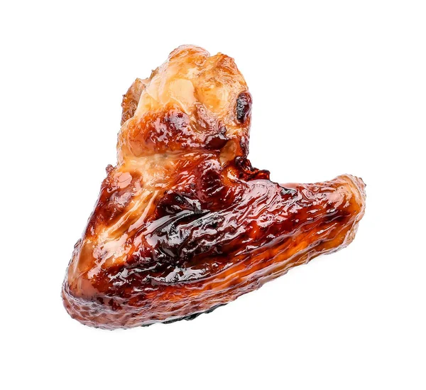 Rostad Kyckling Vinge Vit Bakgrund — Stockfoto