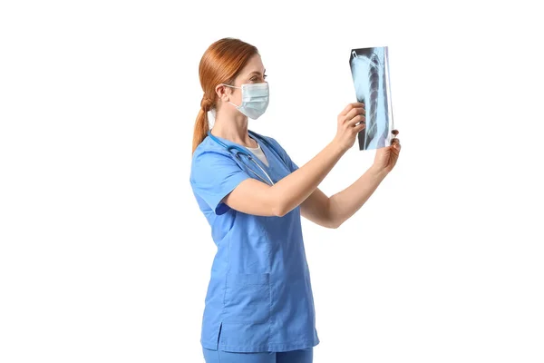 Nurse Ray Image Lungs White Background Royalty Free Stock Photos