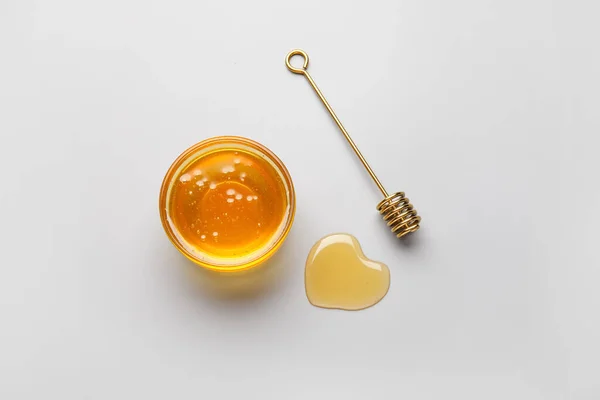Heart Made Honey Dipper White Background — Stock Fotó