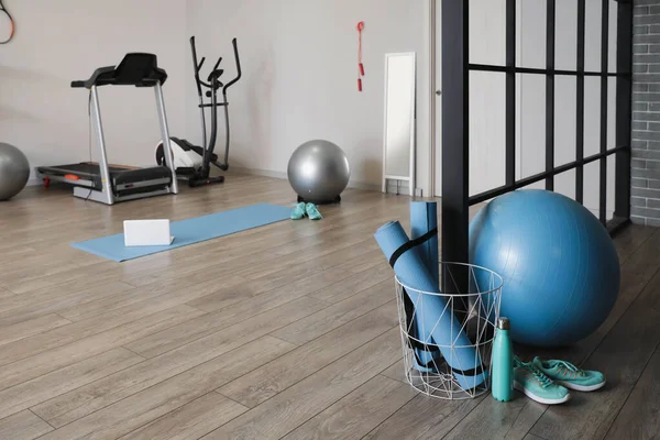 Interior Gym Different Sports Equipment — ストック写真