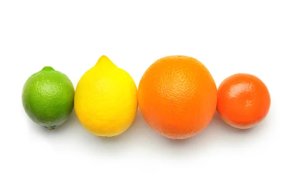 Healthy Citrus Fruits White Background — Stock Fotó