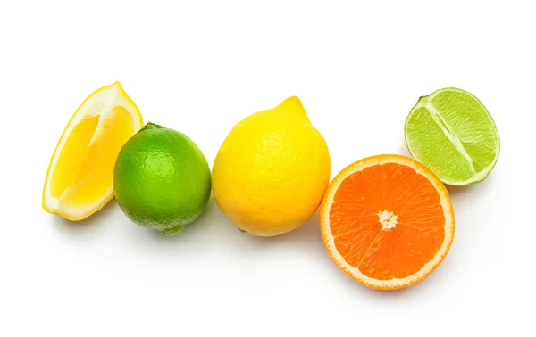 Healthy Citrus Fruits White Background — Stock Photo, Image