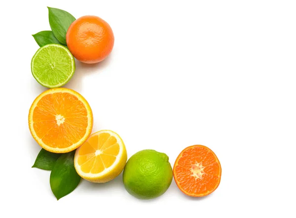 Healthy Citrus Fruits White Background — Stock Photo, Image