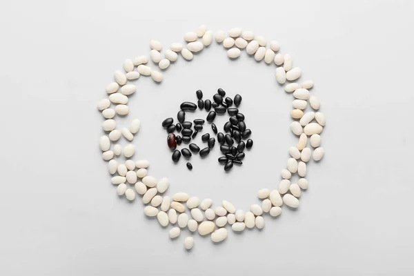 Different Beans White Background Concept Racism — Stock Photo, Image