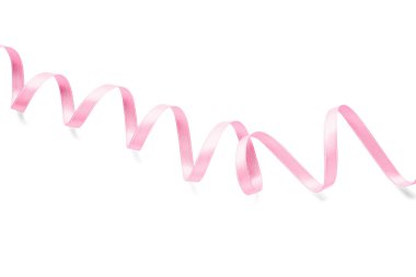 Beyaz arkaplanda güzel pembe kurdele