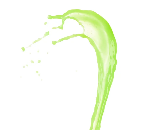 Splash Green Paint White Background — Stock Photo, Image