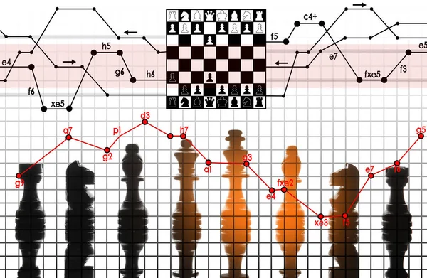 国际象棋是在白色背景上移动的 — 图库照片